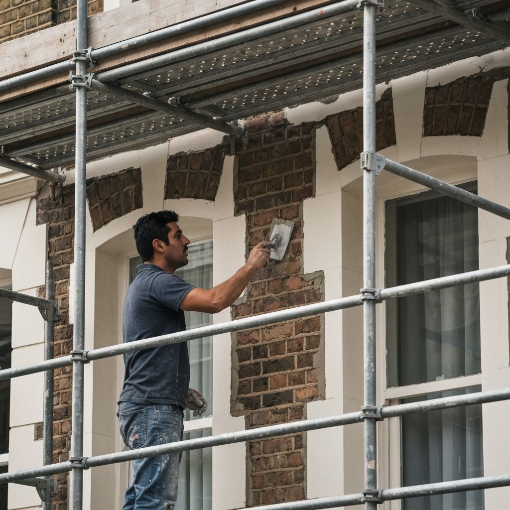 Exterior render and brickwork by MM Contractors London